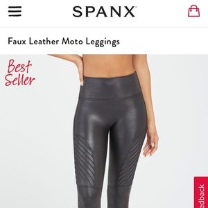 SPANX Faux Leather Moto Leggings